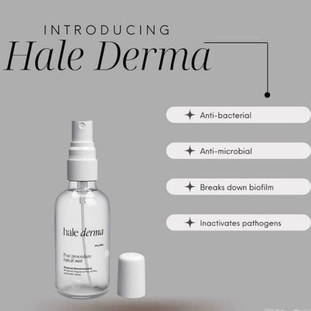 hypochlorous spray bottle by hale derma our favorite Anti Microbial Spray, Antibacterial spray for skin bottle with listed benefits from more than a pretty face