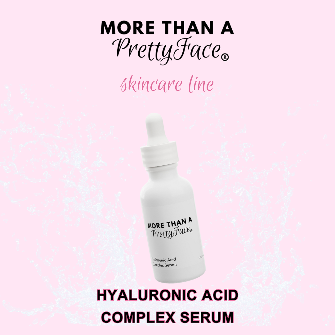 affordable skin care, hyaluronic acid serum, glass bottle on pink background from more than a pretty face, best hyaluronic acid serum